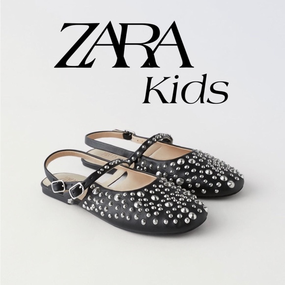 ZARA KIDS STUDDED SLINGBACK BALLET HEELS bloggeres Favorite - Picture 1 of 7